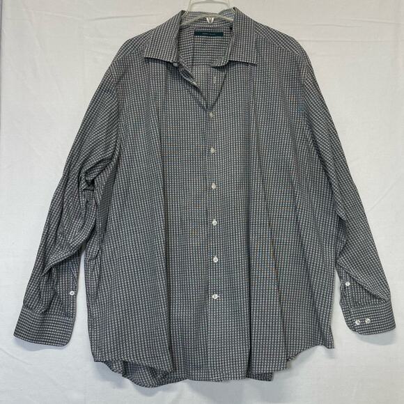 Perry Ellis Button Down Shirt black white print design men’s Size XXL - Picture 6 of 6